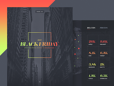 Black Friday 2015 - Live infographic clean dark design flat gradient infographic responsive simple site ui web website