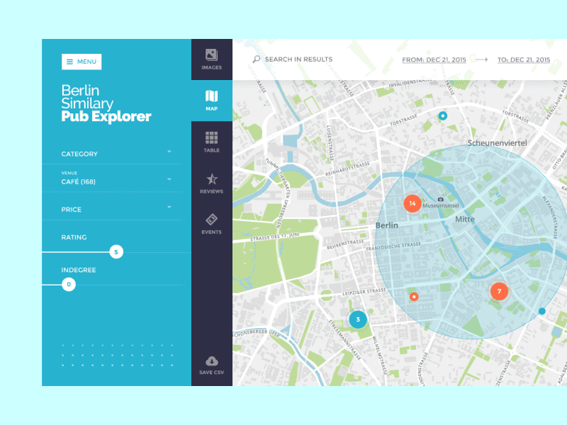 Pub Explorer ae animation app flat interaction map material ui web website