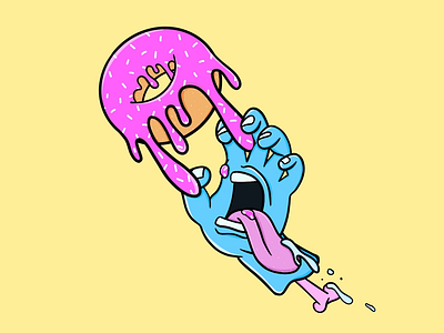 I’d be screaming too if I couldn’t eat the donut 🍩🤪🖐 cartoon digital illustration donut donutgetaway illustration procreate screaminghand