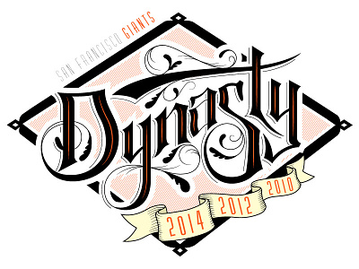 SF Giants Dynasty design dynasty graphic design hand lettering lettering san francisco giants type typography world series champions