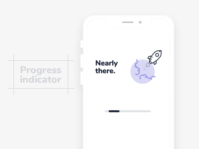 Rocket animation indeterminate indicators linear progress indicator minimalist mobile animation progress bar progress indicator rocket ui design uploading