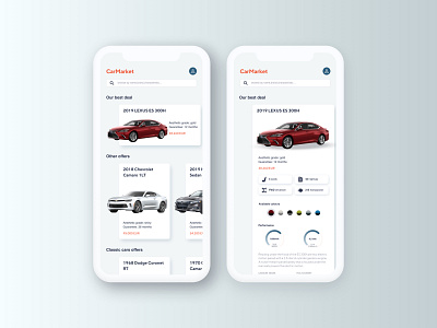 Marketplace app car design details gradient interface sketchapp ui