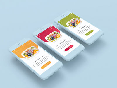 Food App Design app design favourite food app free interface intro screen introduce mockup phone phone mockup redesign restaurant restaurant app slider design trending ui xd