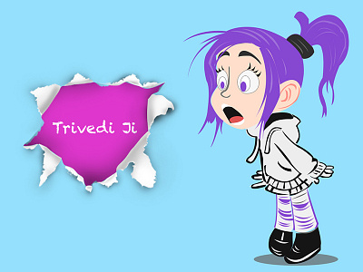 Trivedu surprised girl torn effect