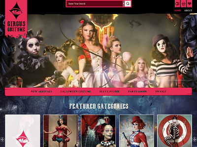 Circuscostume Home costume website ecommerce mockup shopping website