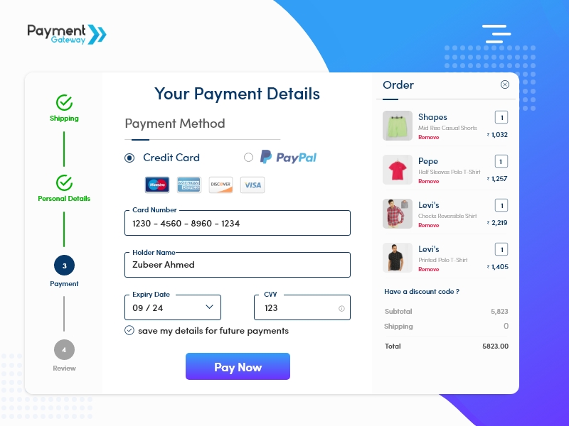 Credit Card Checkout by Zuber Ahmed on Dribbble