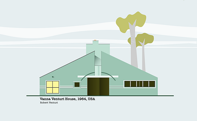 Vanna Venturi House Illustration architecture design illustration ui vector