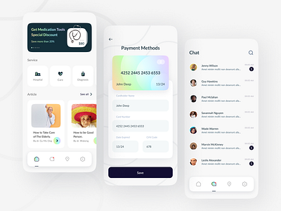 Care Giver App app care client clinic company covid 19 design digital doctor giver health hospital layout medical minimalist patient pharmacy tools ui ux
