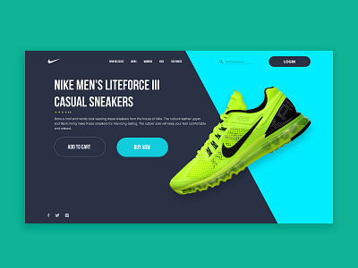 Nike website concept - ecommerce branding charachter design creative agency ecommerce design graphic design shoe ui ux design uxui web design