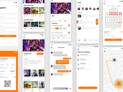 Moviexee - Movie ticket booking app creative agency ios app design movie booking ui ui ux user experience user interface design