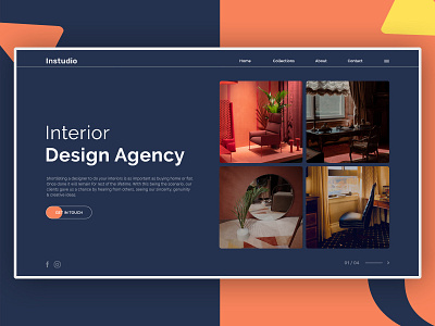 Interior design web concept minimal design banner design branding creative dark colors design agency interior designs minimal ui ux web concept web design