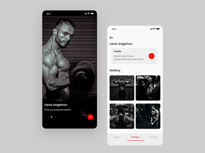 Contrast design for fitness Application bodybuilding branding dark fitness gym ios iosapp mobile app mobile applivcation ui user experience user interface ux