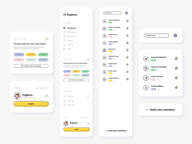 Menu UI designs, themes, templates and downloadable graphic elements on ...