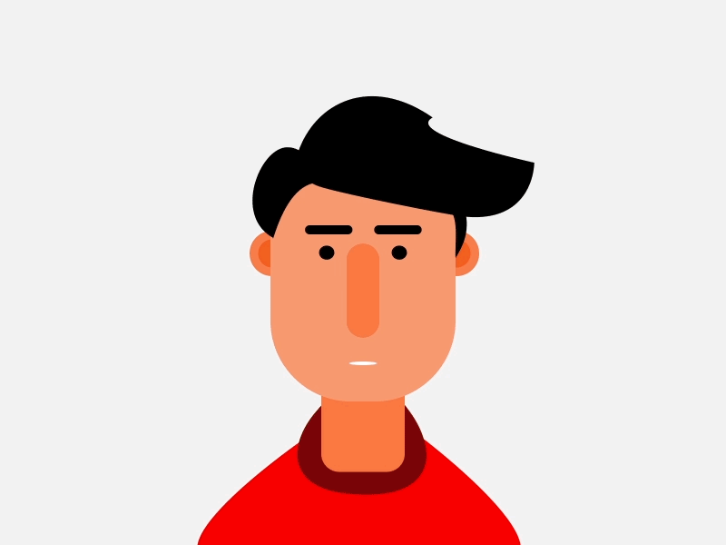 Face Expression And Turn 2d animation 2d style after effect animation artist artwork cartoon face flat face men motion design motion graphics shapes