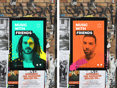 SOUNDS advert app branding friends music print social