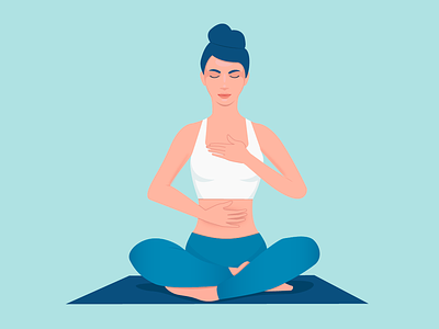 Relaxation illustration lotus vector woman yoga