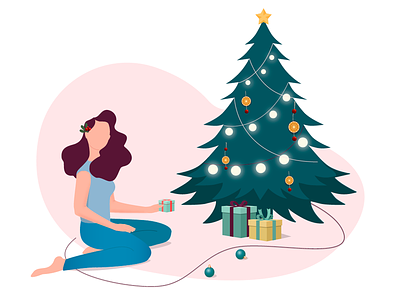 New Shot - 11/26/2018 at 11:43 AM charachter christmas christmas presents christmas tree girl holiday illustration vector