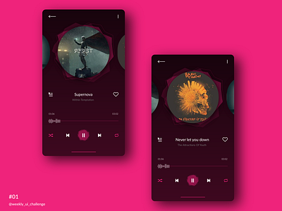 Challenge #01 Music Player adobexd challenge music player product shot ui