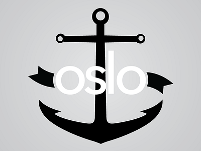 Oslo logo anchor avenir greyscale illustrator logo oslo ribbon vector