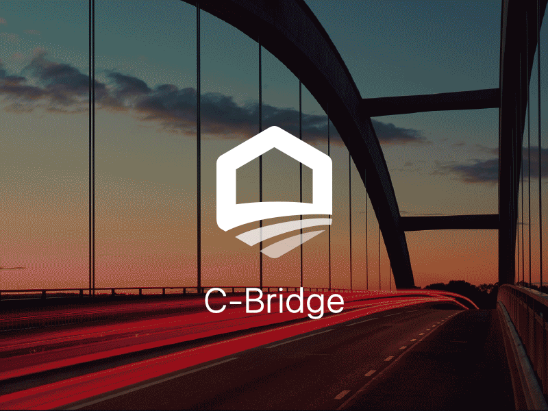 C-bridge logo blue gradient icon logo