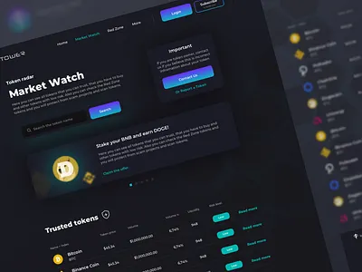 Crypto Watchtower uiux 3 bitcoin crypto crypto uiux defi defi uiux dogecoin dribbble token ui ui designer uiux uiux designer ux web design