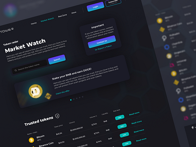 Crypto Watchtower uiux 3 bitcoin crypto crypto uiux defi defi uiux dogecoin dribbble token ui ui designer uiux uiux designer ux web design