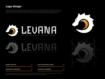 Levana logo | Crypto app branding crypto crypto logo dark logo dragon dragon logo identity logo logo design logotype typography