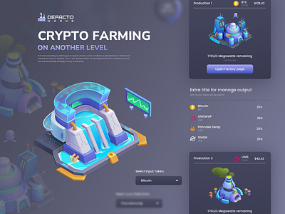 Crypto Farming app design "DEFACTO works" app app ui crypto farm farming flat inspiration ui ui design uiux ux design
