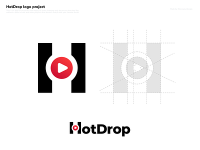 HotDrop logo design branding logo logo design music app