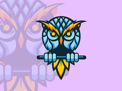 Owl by 4vldmr animal animals art bird blue designer flat logo owl vector violet