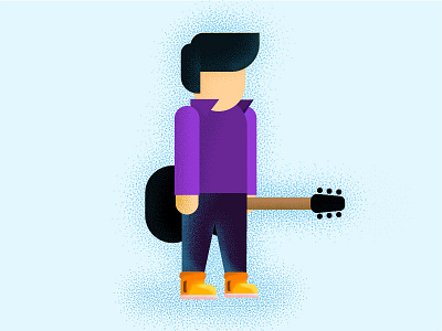 My New Character boy bruches character colors designer gal shir guitar human man noice player vector