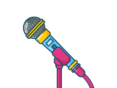 Mic album flat illustration mic microphone music note song sound tune vector