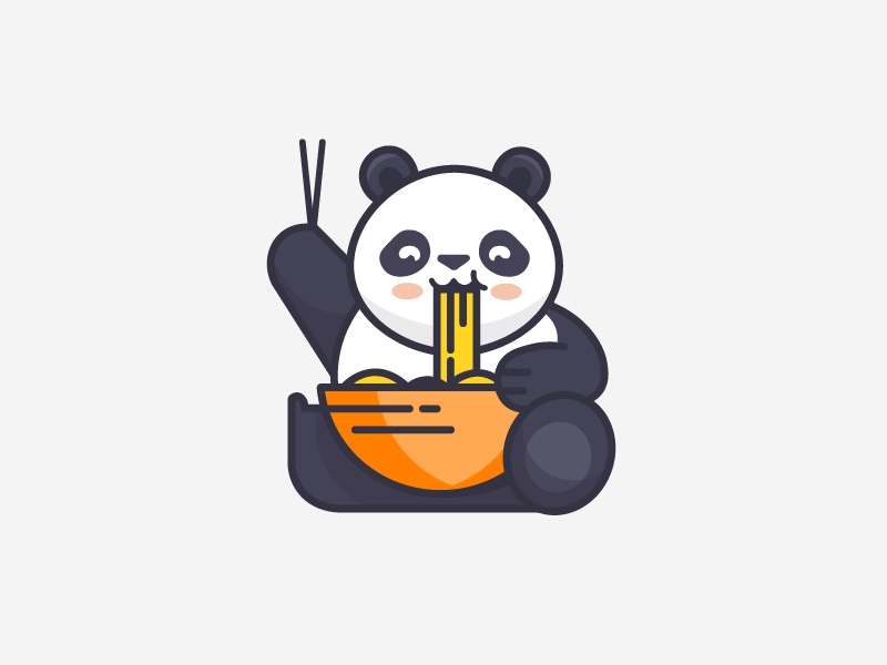 Panda / Ramen / Ramen lover animal animal art animal character animals asia asian asian food eat eating flat panda food panda panda bear panda eat panda illustration panda logo ramen ramen flat ramen soup soup