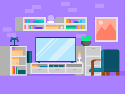 Guest room appartment charcater dribbble flat flat design game game app game asset game design game dev gamer gamers outline playstation room room booking sony startup tv uiux
