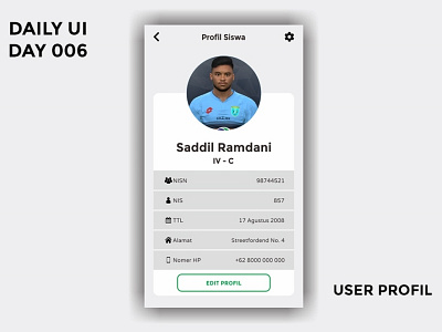 Daily UI Day 006 - User Profil