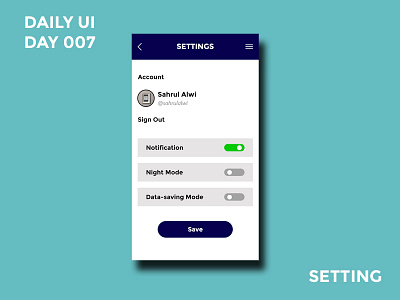 Daily UI Day 007 - Setting 100 day challenge dailyui uidesign uiux