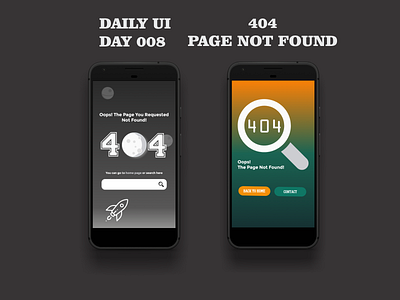 Daily UI Day 008 - 404 Page Not Found 100 day challenge dailyui uidesign uiux