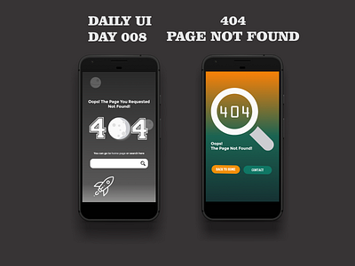 Daily UI Day 008 - 404 Page Not Found