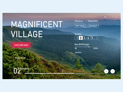 🗻 Travel Booking beautiful design booking booking design charpatians design romania simple design travel travel design ui ux village web web design website banner