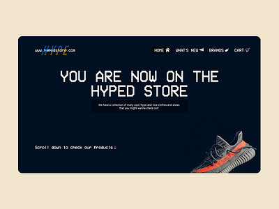 Hype Store homepage web design design homepage hype store interface user web