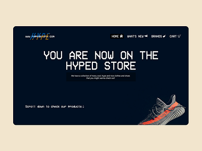 Hype Store homepage web design