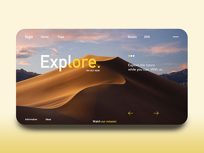 Explore explore home page simple design ui ux user interface web design