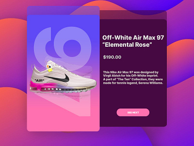 Sneaker Display Page ☄️ airmax97 design display illustration interface nike offwhite page sneakers uiux