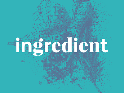Ingredient blue food ingredient logo stipple type