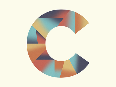 C alphabet bored colors gradient letter