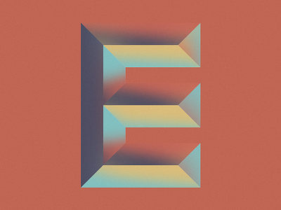 E alphabet bored colors e gradient letter