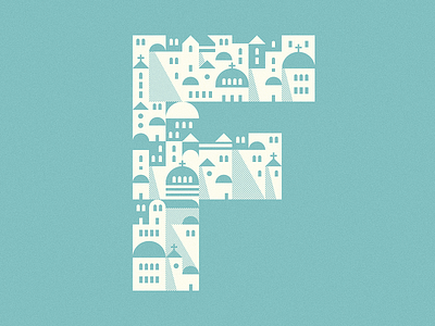 F alphabet buildings colors greece letter