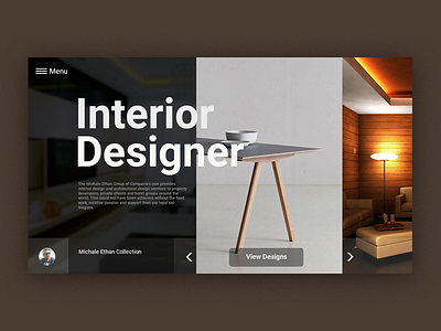 interior design landing page. illustraor interior design landing page photoshop ui ux design web deisgn