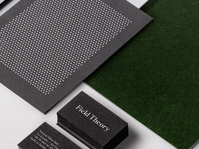 Field Theory businesscard dots green identity letterhead stationary studio