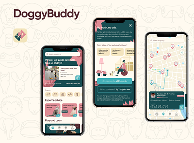 DoggyBuddyApp app app design application branding design mobile ui ui design ux uxdesign